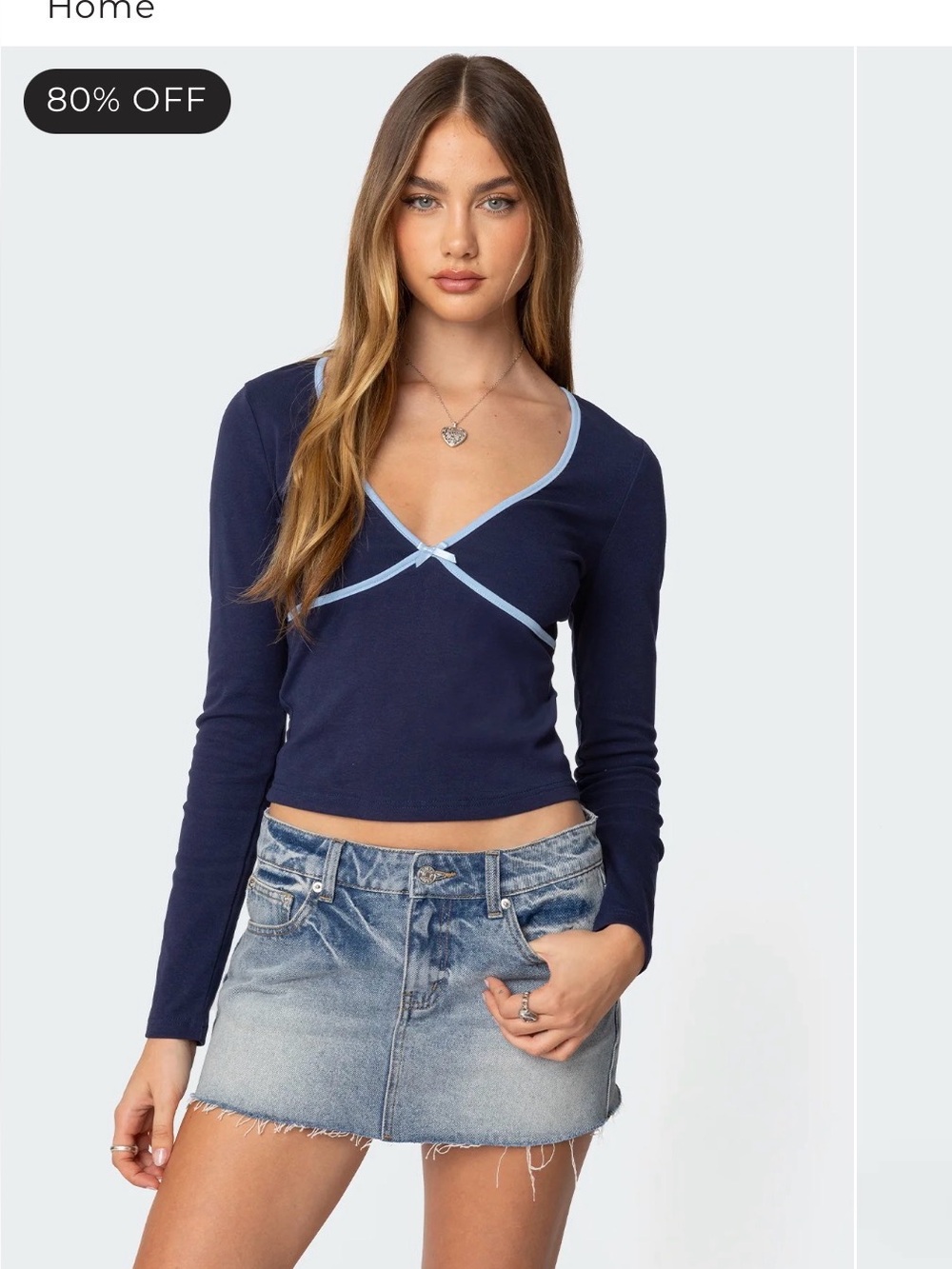 Edikted Corie contrast knit top
